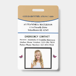 Ausweiskarte für Kinder-Jungen-Mädchen Ausweis