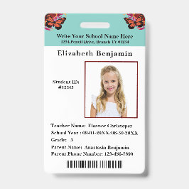 Ausweiskarte für Schülerjunge Mädchen Ausweis