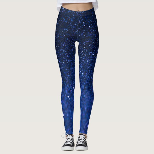 Auswirkungen auf den blauen Glitzer Leggings Fraue (Vorderseite)