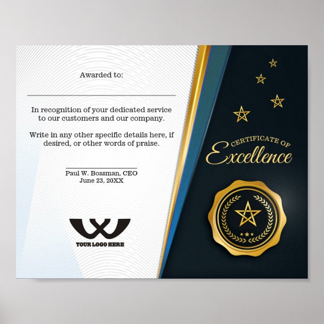 Auszeichnung der Mitarbeiter Poster (Vorne)