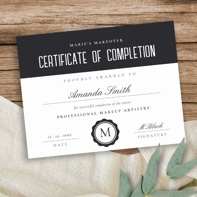 Auszeichnung für Schwarz-weißes modernes Zeugnis (Von Creator hochgeladen)