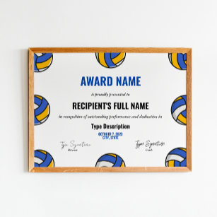 Auszeichnung für Volleyball-Exzellenz Poster