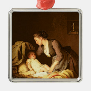 Ausziehen des Babys, 1880 Silbernes Ornament