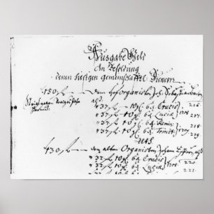 Auszug aus der Gehaltszahlung von J.S. Bach Poster