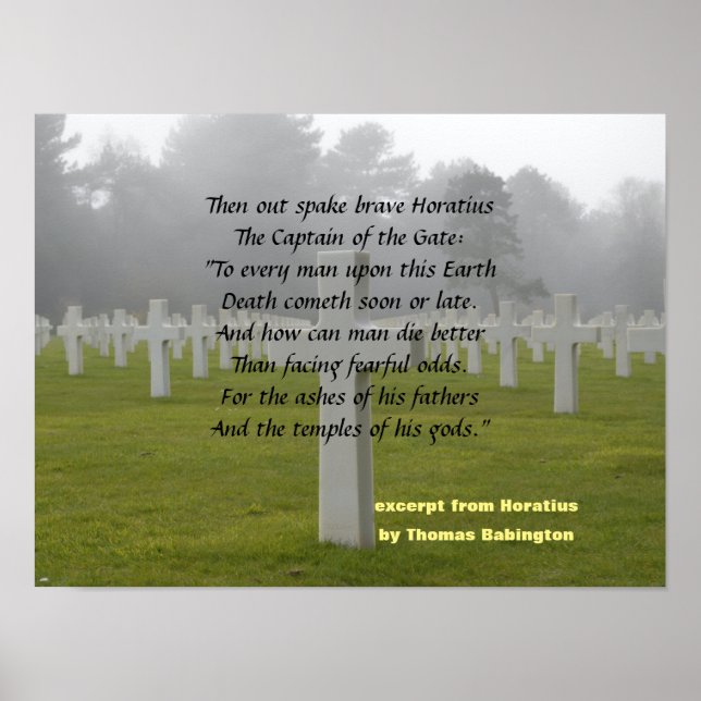 Auszug aus Horatius Poster (Vorne)