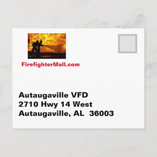 Autaugaville VFD Postkarte (Rückseite)