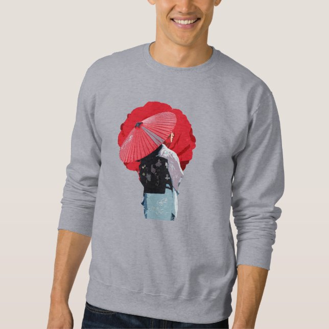 Autêntico Vermelho Constrastante Japonesa Clássica Sweatshirt (Vorderseite)