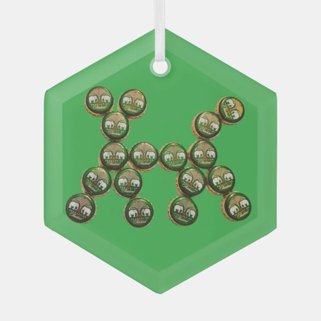 ​🐶 Authentic Chang Beer Cap Dog Ornament Aus Glas (Vorderseite)