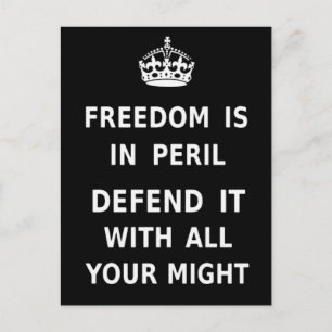 Authentic Freedom Is in Peril Best Price Custom Postkarte