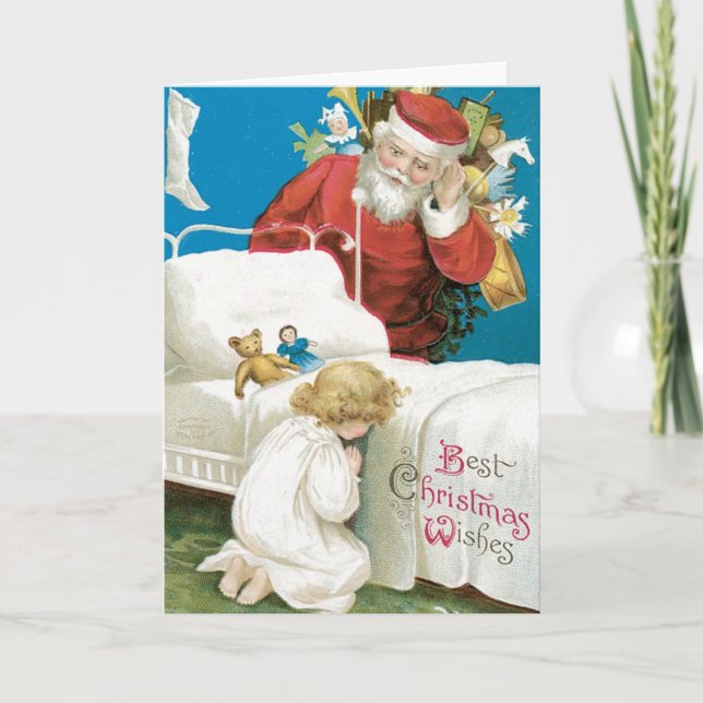 Authentic Vintage Christmas Cards - Santa Feiertagskarte (Vorderseite)