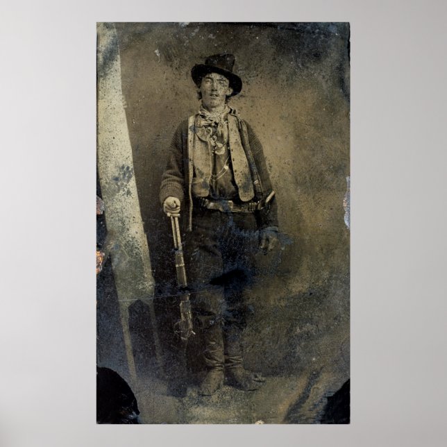 Authentifiziertes Portrait von Billy the Kid (1880 Poster (Vorne)
