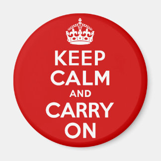Authentisch Keep Calm And Carry On Original Rot Magnet