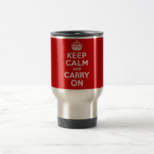 Authentisch Keep Calm And Carry On Original Rot Reisebecher