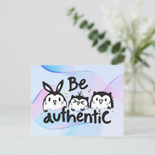 authentisch sein postkarte