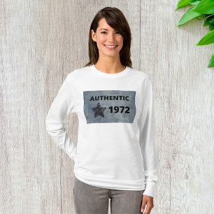 Authentische 1972-Sterne-Frauen-Langschläfer T-Shirt