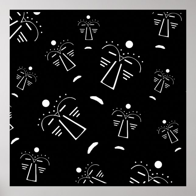 Authentische aborigine-abstrakte Maske Poster (Vorne)