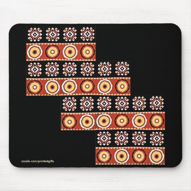 Authentische afrikanische Motifs Stammes Kunst Mou Mousepad (Vorne)