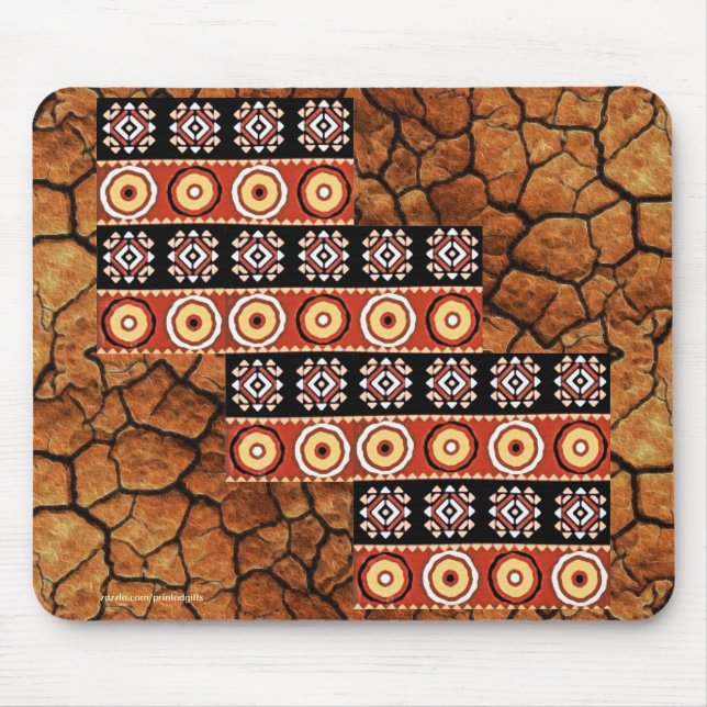 Authentische afrikanische Motifs Stammes Kunst Mou Mousepad (Vorne)