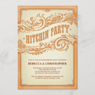 Authentische alte Western-Verlobungs-Party Einladung