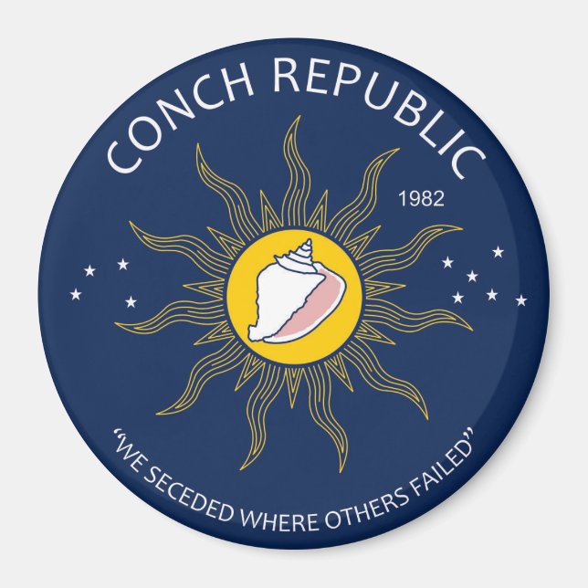 Authentische Conch Republic AVOID-FAKE Magnet (Vorne)