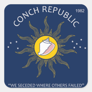 Authentische Conch Republic AVOID-FAKE Quadratischer Aufkleber
