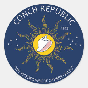 Authentische Conch Republic AVOID-FAKE Runder Aufkleber