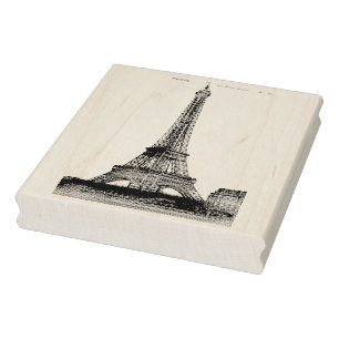 Authentische Eiffelturm-Foto-Postkarten-Kunst-Stem Gummistempel