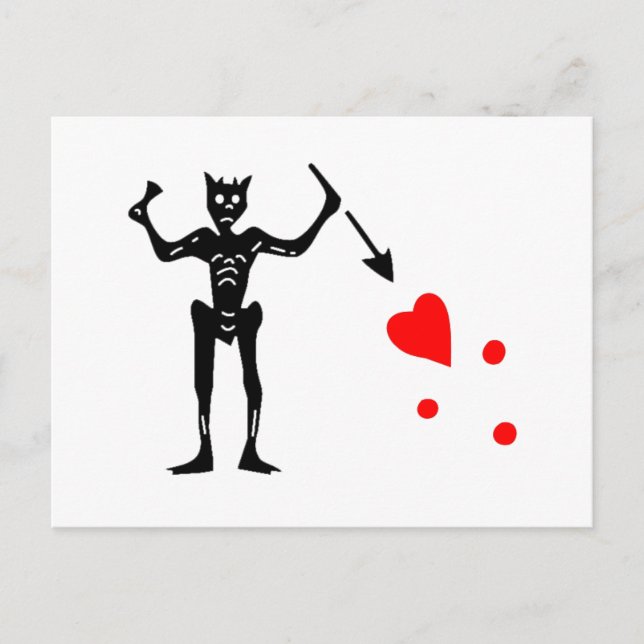 Authentische Flagge für den Blackbeard Postkarte (Vorderseite)