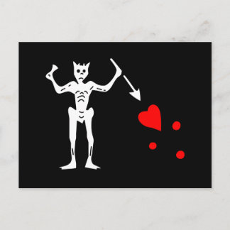 Authentische Flagge für den Blackbeard Postkarte