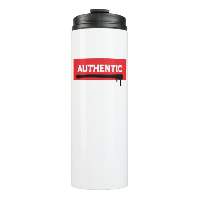 AUTHENTISCHE Graffiti-Straße - Fette rote Box-Drip Thermosbecher (Vorderseite)
