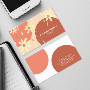 Authentische handgezeichnete Blume   Pastell Visitenkarte