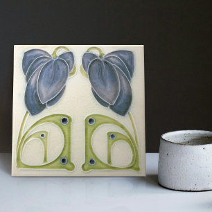 Authentische Jugendstil John Barratt Majolica Flor Fliese