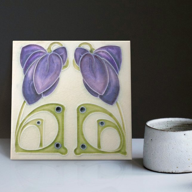Authentische Jugendstil John Barratt Majolica Flor Fliese (Von Creator hochgeladen)