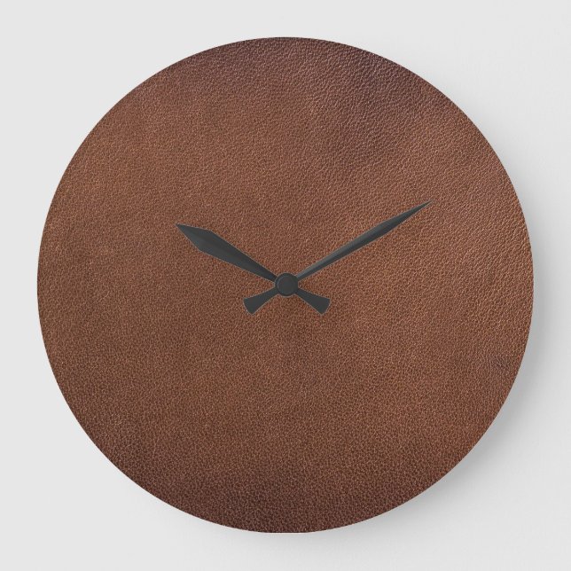 Authentische Lederoptik, echter Hintergrund. Große Wanduhr (Vorderseite)