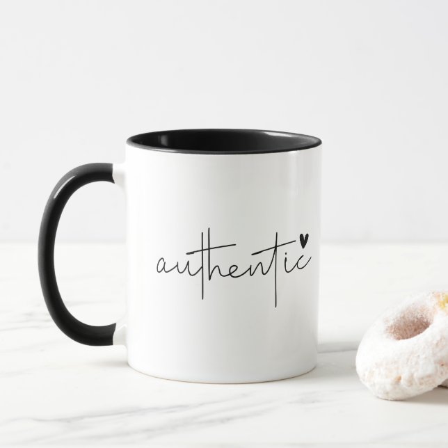 Authentische, moderne, einfache Typografie Tasse (Mit Donut)
