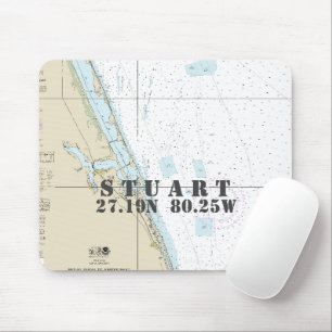 Authentische Nautical Stuart FL Breitengrad Mousepad