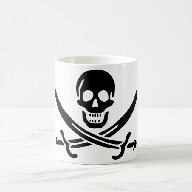 Authentische Piraten-Flagge des Jacks Rackam Kaffeetasse (Mittel)