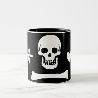 Authentische Piratenflagge Stede Mütze Zweifarbige Tasse