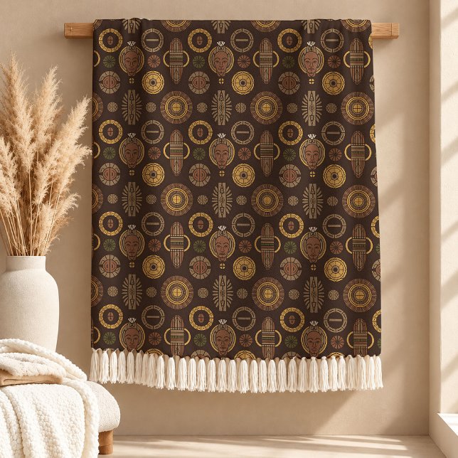 Authentische rustikale Stammesmuster-Wurfdecke Dek Fleecedecke (Authentic Rust Tribal Pattern Throw Blanket Decor)