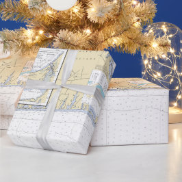 Authentische Seekarte Martha's Vineyard Geschenkpapier