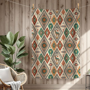 Authentische Stammes kühne ethnische Muster Kupfer Fleecedecke