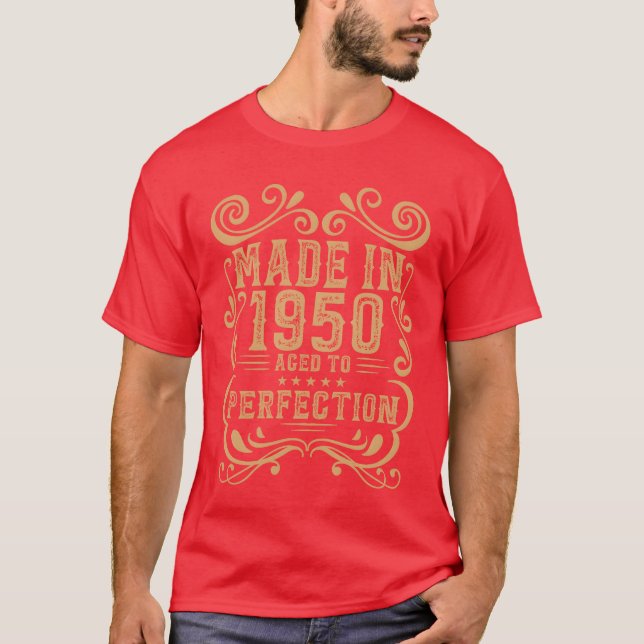 Authentische Vintage-Geschenkidee zum 1950. Geburt T-Shirt (Vorderseite)