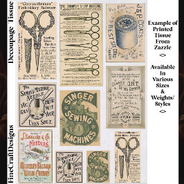 Authentische Vintage-Nähwerbung ES1 Decoupage Seidenpapier