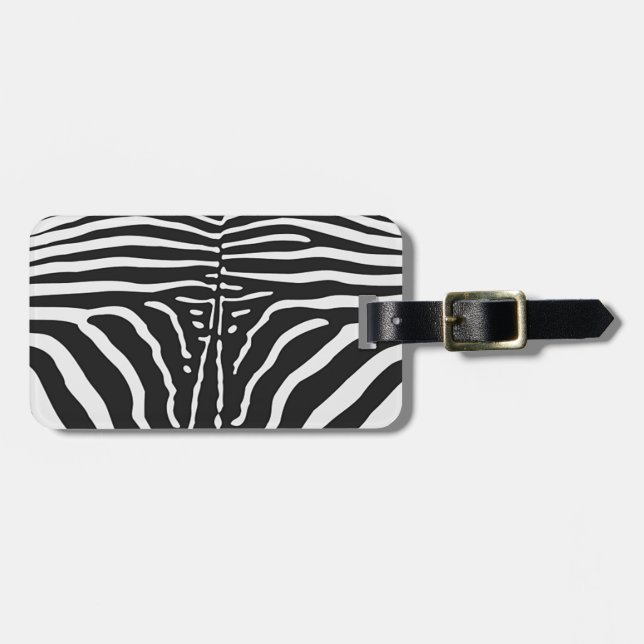 Authentische Zebra-Skin-Printwerbung - Schwarz-wei Gepäckanhänger (Vorderseite horizontal)