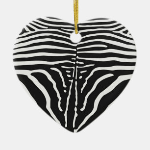 Authentische Zebra-Skin-Printwerbung - Schwarz-wei Keramik Ornament
