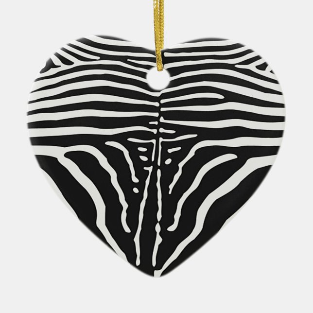 Authentische Zebra-Skin-Printwerbung - Schwarz-wei Keramik Ornament (Vorne)