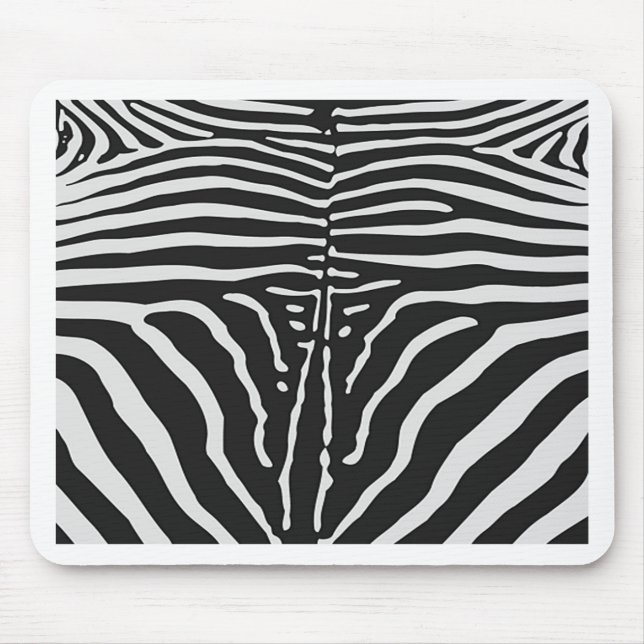 Authentische Zebra-Skin-Printwerbung - Schwarz-wei Mousepad (Vorne)