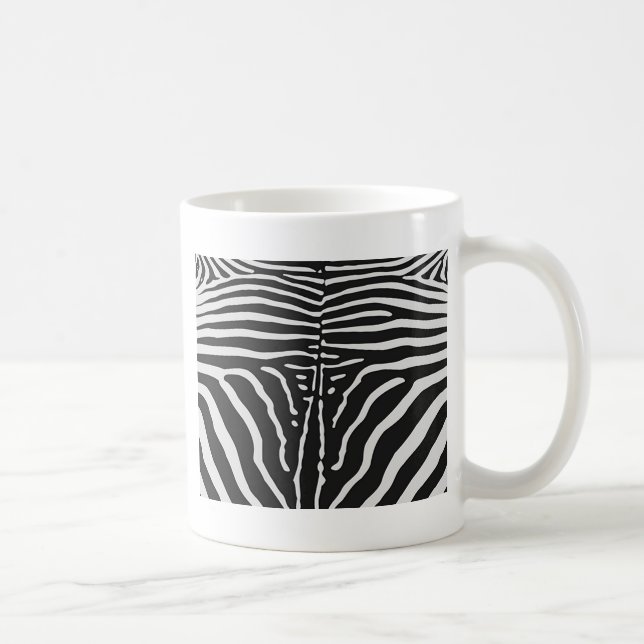 Authentische Zebra-Skin-Printwerbung - Schwarz-wei Tasse (Rechts)