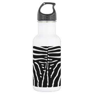 Authentische Zebra-Skin-Printwerbung - Schwarz-wei Trinkflasche
