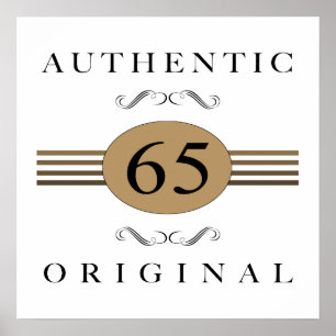 Authentischer 65. Geburtstag Poster